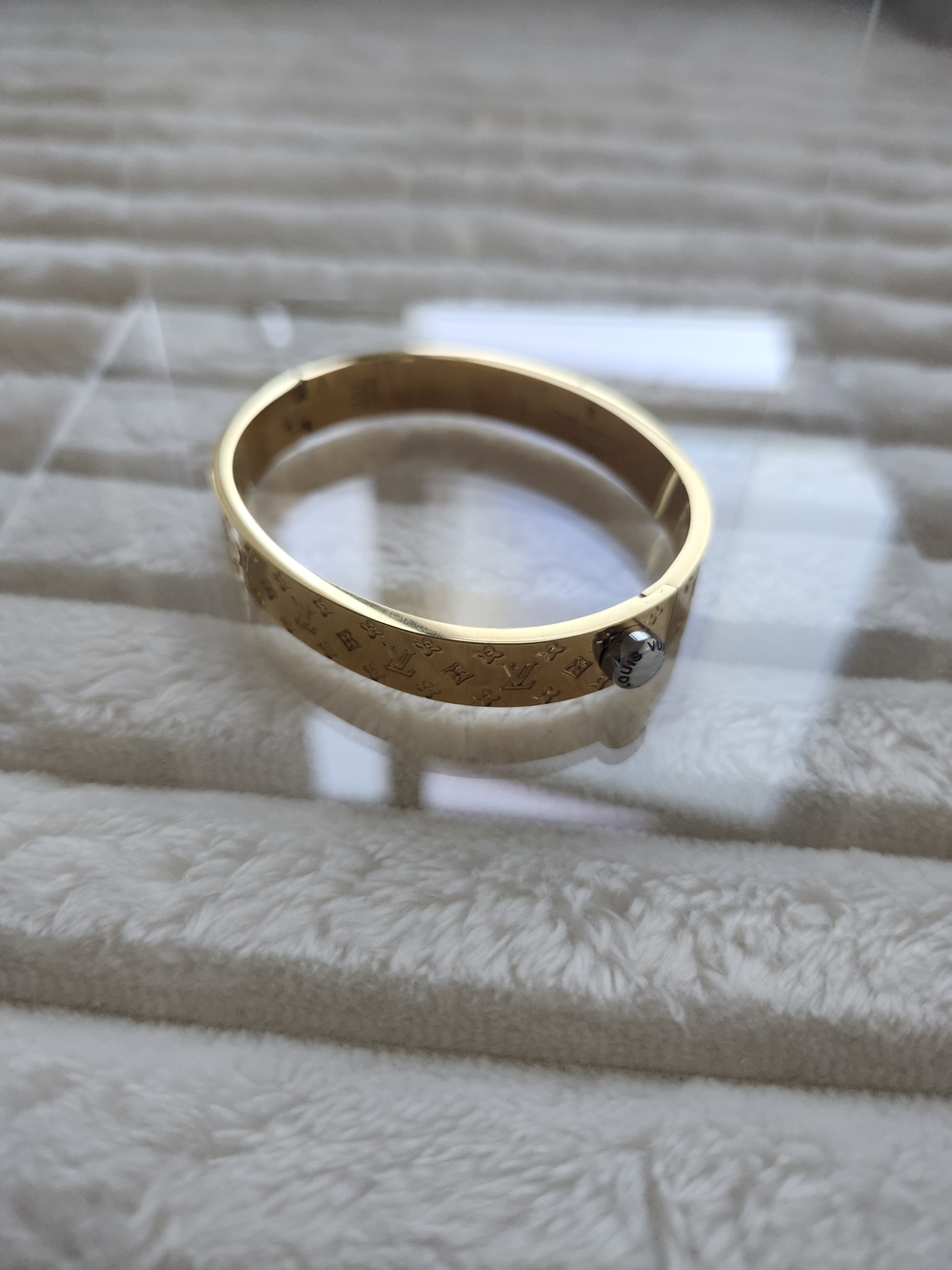 Gold Monogram Bangle Bracelet by Louis Vuitton